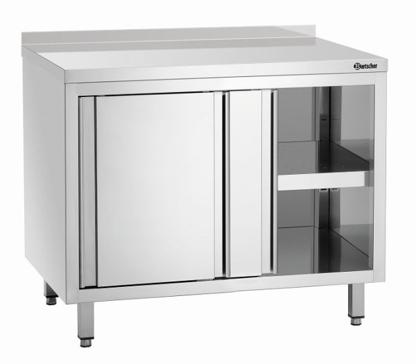 Bartscher Arbeitsschrank, B1000, Aufkantung, Schiebetüren, Zwischenboden, 338107