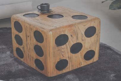 Wohnling Würfelhocker Mango Massivholz 41x41x41 cm, Design Sitzwürfel & Beistelltisch in Würfelform, Holzwürfel Deko & Couchtisch, WL7.036