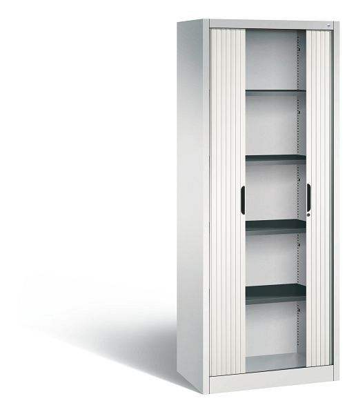 C+P Rollladenschrank Omnispace, H1980xB800xT420mm, Farbe: Lichtgrau / Verkehrsweiß, Griffmulde, 5 OH, 3201-00 S10302