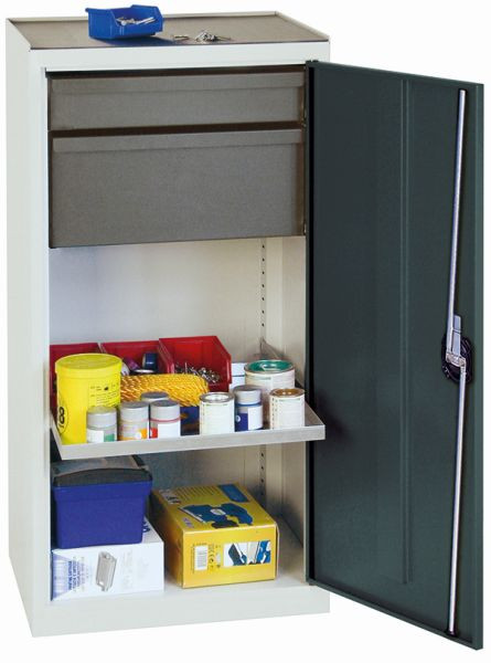 stumpf Werkzeug- und Materialschrank Serie 3000, 7035/7016, 1 Schublade 100 mm, 1 Schublade 200 mm, 1 Wannenboden, 3001371