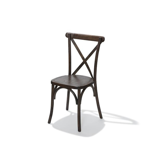 Feros Crossback Stapelstuhl massivholz, Hell, 48x47x88cm (BxTxH), 50100L