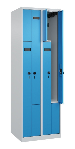 C+P Z-Spind Evolo PLUS, 4 Fächer, 1850x600x500mm, 7035/5012, Drehriegel, 049003-204 S10000