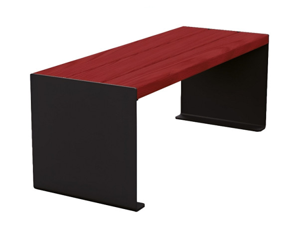 Procity Sitzbank Kube, 1200 mm, Stahl & Holz Ohne Rückenlehne, Mahagoni/RAL 9005, 306390.9005.ACAJ