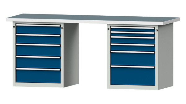 ANKE Werkbänke Kombiwerkbank, Modell 841 V, 2000 x 700 x 840 mm, RAL 7035/5010, UBP 40 mm, 415.120