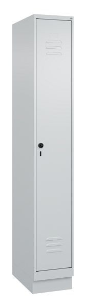 C+P Umkleidespind Classic PLUS, Sockel, 1950x300x500mm, 7035/7035, Drehriegel, 080020-10 S10009