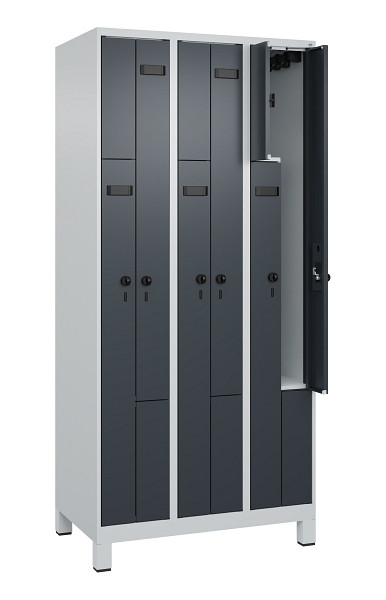 C+P Z-Spind Evolo PLUS, Füße, 6 Fächer, 1950x900x500mm, 7035/7016, Drehriegel, 049013-306 S10010
