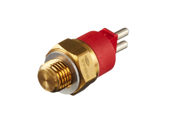 HELLA Temperaturschalter, Kühlerlüfter, 12V, 2-polig, Rundstecker, geschraubt, Schließer, 6ZT 008 729-001