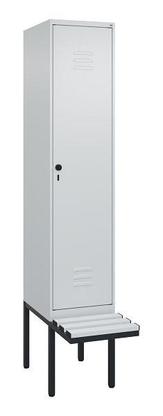 C+P Umkleidespind Classic PLUS, 2120x400x815mm, 7035/7035, Drehriegel, je 2 Doppel-Haken, 0800407-12F S10039
