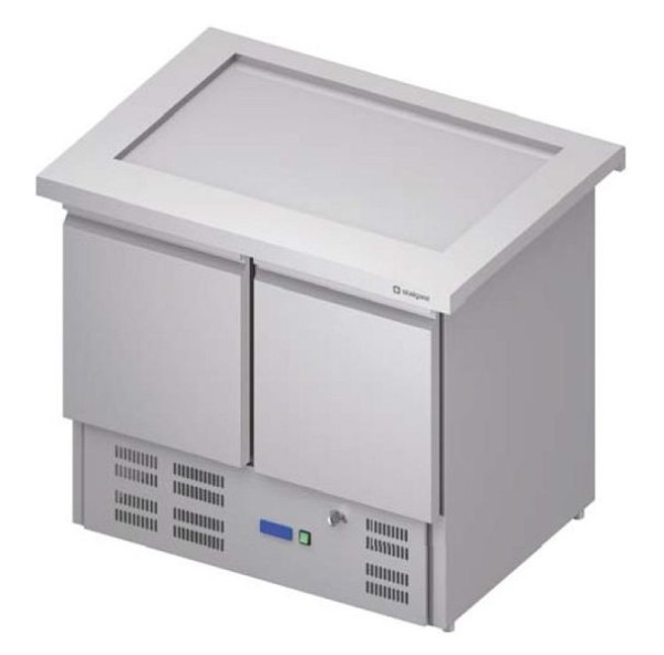 Stalgast Kühltisch mit Kühlplatte "Free Flow", zweitürig 1000x735x880 mm Edelstahlabdeckung, FF10107