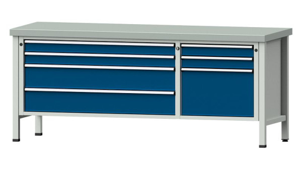 ANKE Werkbänke Kastenwerkbank, Modell 288 V, 2000 x 700 x 850 mm, RAL 7035/5010, ZBP 50 mm, 304.642
