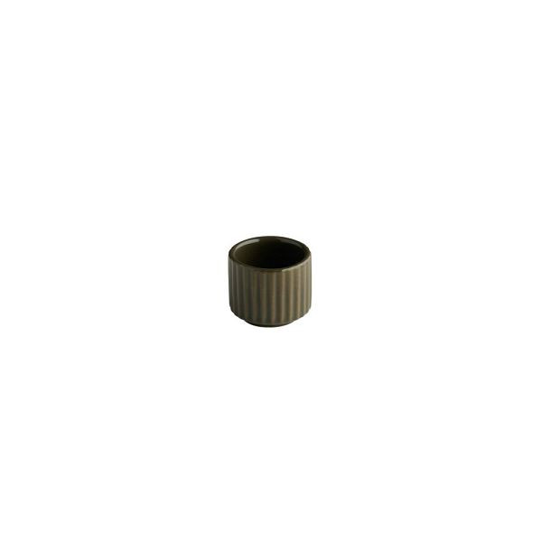 APS Eierbecher/ Mini-Schale THE GRID - Porzellan, Ø 4,5 cm, 25 ml, Farbe mud (braun), stapelbar, 19060