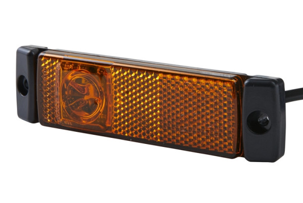 HELLA Seitenmarkierungsleuchte, LED, 12V, Anbau/Schraubanschluss, gelb, LED-Lichtfarbe: gelb, 450mm, AMP, 2-polig, links/rechts, 2PS 011 422-891