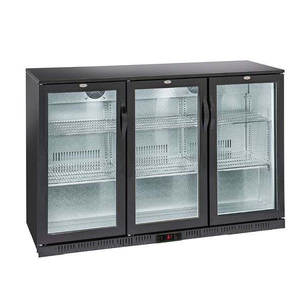 Gastro-Inox Barkühlschrank mit 3 Schwenktüren, 320 Liter, 3 Schwenktüren, Statische Kühlung mit Ventilator, 206.003