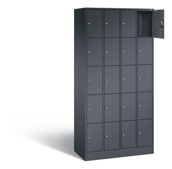 C+P Schließfachschrank Serie 8070, H1950xB900xT480mm, Farbe: Schwarzgrau, 80700-40 S10101