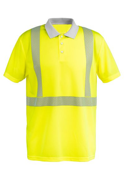 Planam Norit Warnschutz Poloshirt kurzarm gelb/zink XS, Unisex, 5891040