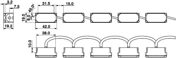 HELLA LED-Tagfahrleuchtensatz, LEDayFlex II, 24V, rechteckig, Einbau, ECE-R7/E24 5864/ECE-R87/SAE, glasklar, 2800mm, Fahrzeugfront, Satz, 2PT 980 789-941