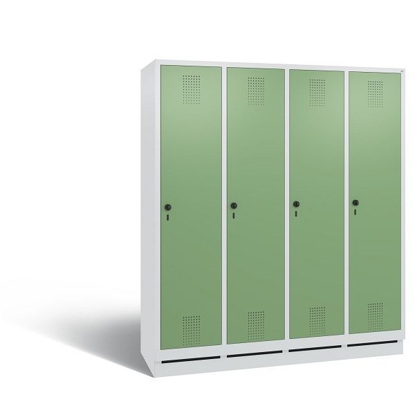 C+P Spind Evolo, 4 Abteile, H1800xB1590xT500 mm, Grau/Resedagrün, 48020-42 S10025