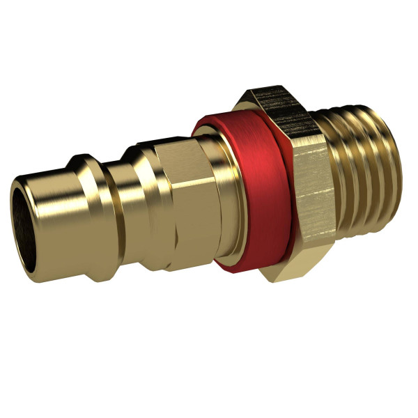 Riegler Unverwechselbarer Nippel NW 7,8, Messing blank, G 1/4 AG, rot, 137576