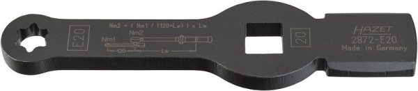 Hazet TORX® Schlag-Schlüssel, mit 2 Schlagflächen, Vierkant hohl 20 mm (3/4 Zoll), Außen TORX® Profil, E20, 2872-E20