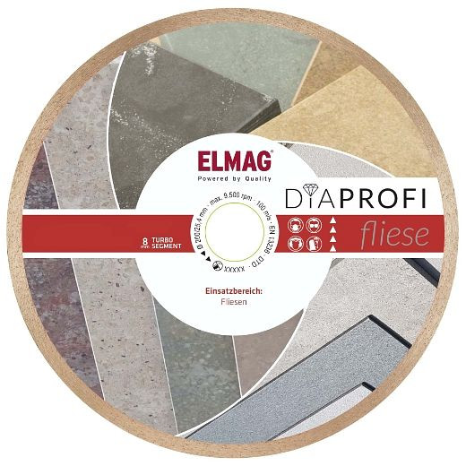 ELMAG DiaProfi-Diamantscheibe FLIESE 300mm, Bohrung: 25,4mm (für Trocken- und Nassschnitt), 62222