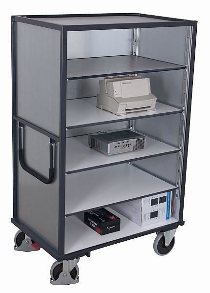 VARIOfit ESD Etagenwagen fest verschweißt, Außenmaße: 1.115 x 730 x 1.810 mm, Ladefläche: 1.000 x 660 mm, sw-700.872