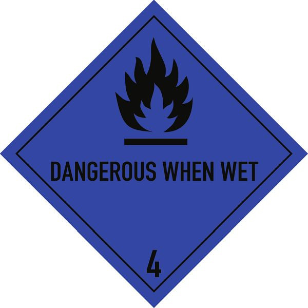 Moedel Gefahrzettel Klasse 4.3 Text DANGEROUS..., Folie, 250x250 mm, 66038