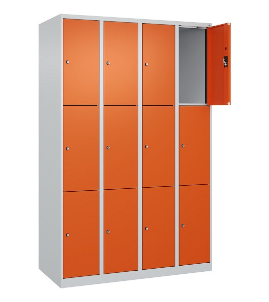 C+P Schließfachschrank Evolo PLUS, 12 Fächer, 1850x1200x500mm, 7035/2004, Abteile 4, Abteilbreite 300 mm, 049000-403 S10002