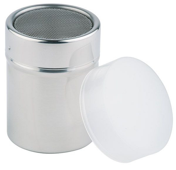 APS Netzstreuer, Ø 5,5 cm, Höhe: 7,5 cm, Behälter aus Edelstahl, Staubdeckel aus PP, 0,16 Liter, 00776