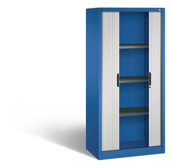 C+P Rollladenschrank Omnispace, H1660xB800xT420mm, Farbe: Enzianblau / Lichtgrau, Griffmulde, 4 OH, 3211-00 S10114