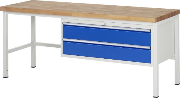 RAU Werkbank Serie 8000 - Modell 8325, B2000 x T700 x H840-1040 mm, Systemunterbau B1995 x T650 x H800-1000 mm, 03-8325A1-207B4H.11