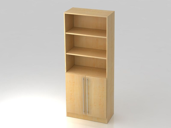 Hammerbacher Schrank 5OH, 2 Türen unten Sockelblende, Relinggriff Ahorn/Ahorn, 80x42x200,4 cm (BxTxH), V7700/3/3/RE