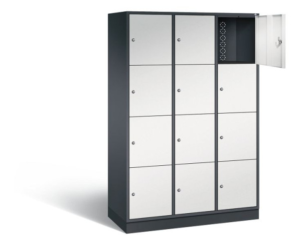 C+P XL-Schließfachschrank Intro, H1950xB1220xT490mm, Farbe: Schwarzgrau / Lichtgrau, 8470-302 S10099