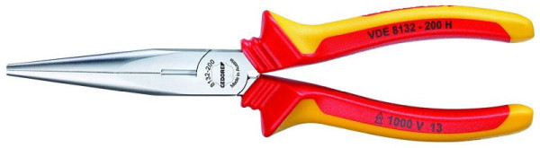 GEDORE VDE-Flachrundzange mit Hüllenisolierung, gerade, 200 mm, 1552120