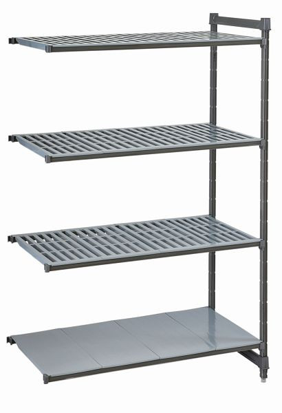 Cambro Camshelving®-Basics Anbauregal 3V + 1S 18X30X64 Matt-Graphit, CBA183064VS4580