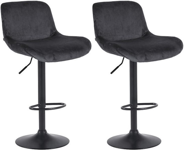 CLP Barhocker Solon Schwarz Samt, schwarz, VE: 2 Stück, 326604