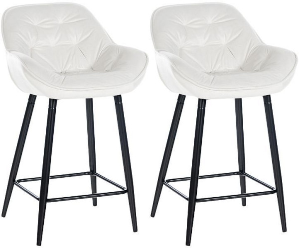 CLP Barhocker Gibson 76 Samt, cremeweiß, VE: 2 Stück, 322244