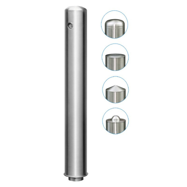 Stein HGS Absperrpfosten -Acero Quick Turn-, herausnehmbar, Halbhügel, Dreikant nach DIN 3223, Pfosten: Ø 102 mm, 32209-01