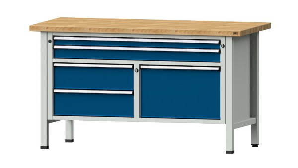 ANKE Werkbänke Kastenwerkbank, Modell 253 V, 1500 x 700 x 840 mm, RAL 7035/5010, BMP 40 mm, 304.048