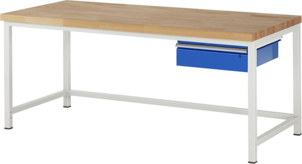 RAU Werkbank Serie 8000 - Gestell-Bauweise (Schweißgestell), 1 x Schublade, 2000x840x900 mm, 03-8001A1-209B4S.11