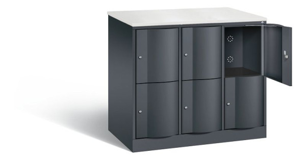 C+P XL-Schließfachschrank Resisto, H1077xB1148xT640mm, Farbe: Schwarzgrau, 8472-373 S10056