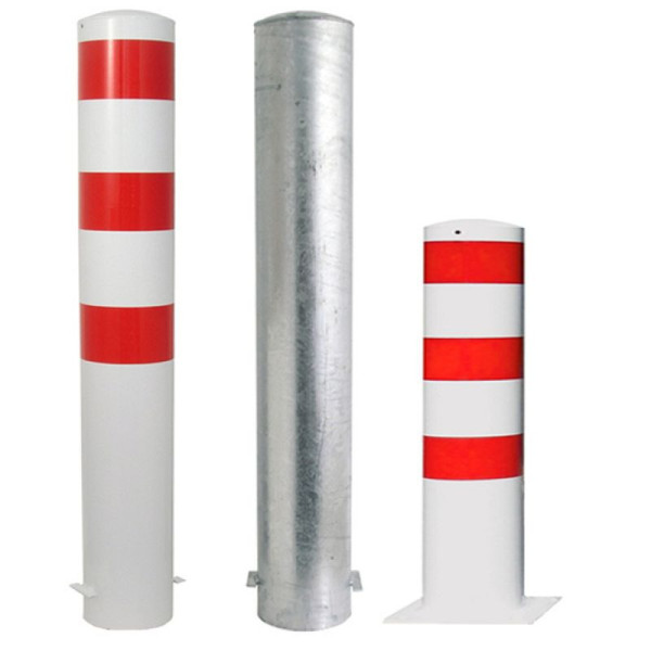 Stein HGS Stahlrohrpoller/Rammschutzpoller -Bollard-, 2000mm, zum Einbetonieren, ohne Farbe, 1 Öse, mit schraubbarer Stahlkappe, Wandstärke: 3,6 mm, 40192-1-470.80