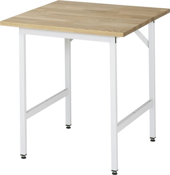 RAU Arbeitstisch Serie Jerry (3030) - höheneinstellbar, Buche-Massiv-Platte, 750x800-850x800 mm, 06-500B80-07.12