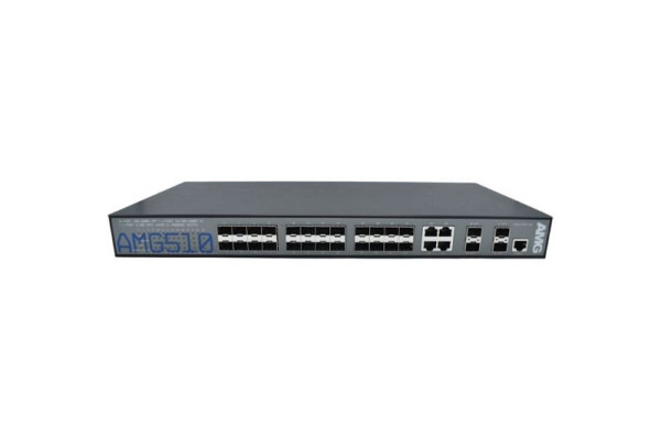 AMG Systems Managed Switch, 4 x 1GBT RJ45, 24 x 100/1000FX SFP Slots, 4 x 1G/10G SFP Slots, AMG510-4G-24S-4XS