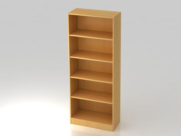Hammerbacher Regal 5OH mit Sockelblende Buche, 80x40x200,4 cm (BxTxH), V6000/6
