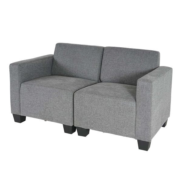 Mendler Modular 2-Sitzer Sofa Couch Lyon, Stoff/Textil, grau, 75187+75188