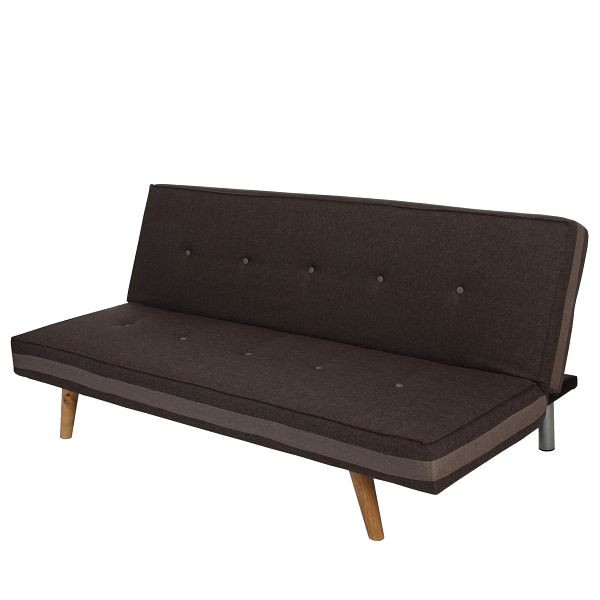 Mendler 3er-Sofa Herstal, Couch Schlafsofa Gästebett Bettsofa 177cm, Textil, braun, 45380