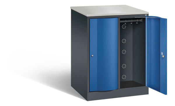 C+P XL-Schließfachschrank Resisto, H1077xB772xT640mm, Farbe: Schwarzgrau / Enzianblau, 8271-273 S10030