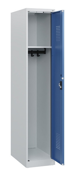 C+P Spind Evolo PLUS, 1 Abteil, 1530x300x500mm, 7035/5023, Zylinderschloss, 0490005-10 S10033