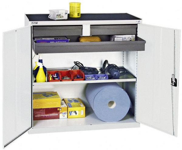 stumpf Werkzeug- und Materialschrank Serie 3000, 7035/7035, 2 Schubladen 100 mm, 1 Schublade 100 mm durchgehend, 1 Wannenboden, 3007307