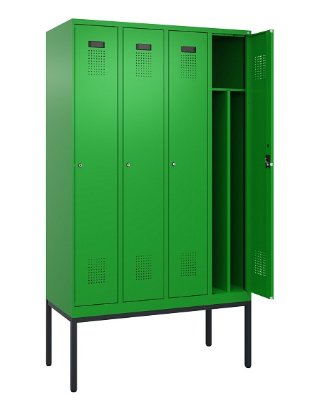 C+P Spind Evolo PLUS, Gestell, 4 Abteile, 2120x1200x500mm, 6037/6037, Verschluss Zylinderschloss, 0490307-40F S10053